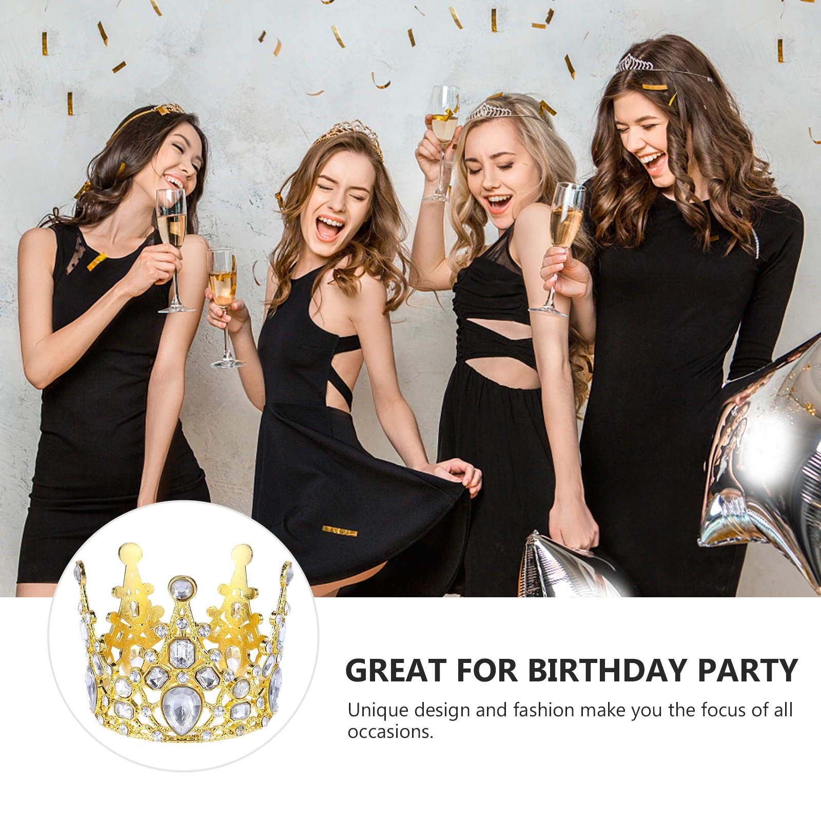 

2pcs Birthday Crown Mini Gold Cake Toppers For Cake Fruits Desserts Styling Tools Hair Accessories