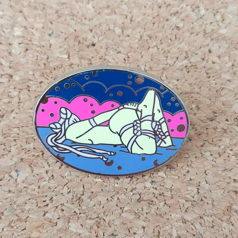 Sexy Girl Monn Anime Brooch For Backpacks Enamel Pin Metal Brooch Pin For Women Badges Pin Brooches Jewelry Accessories