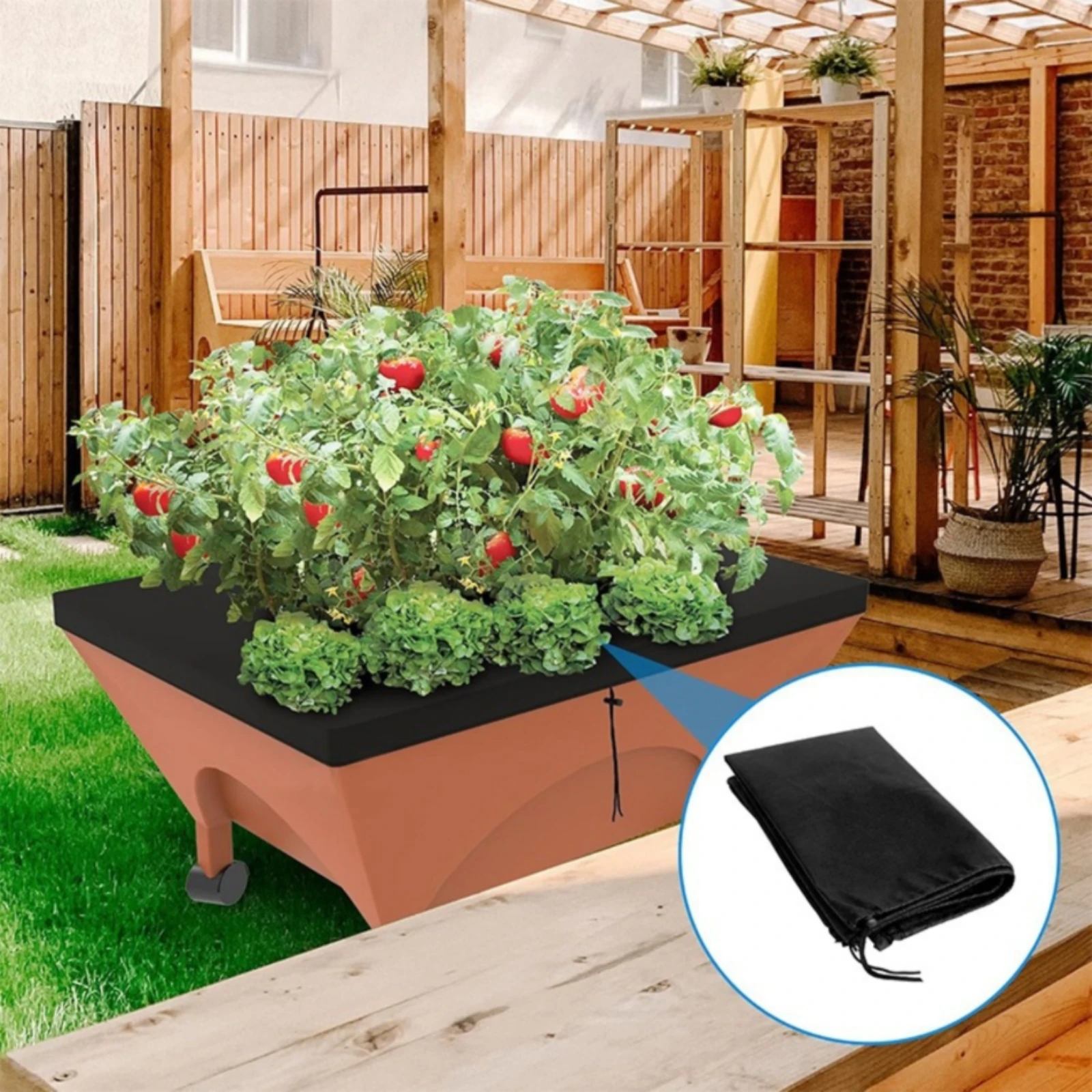 3 Pieces Rectangular Planter-Box Cover Unwanted Plant Suppressing Replacement Planter Box Cover Lightweight Moisturizing