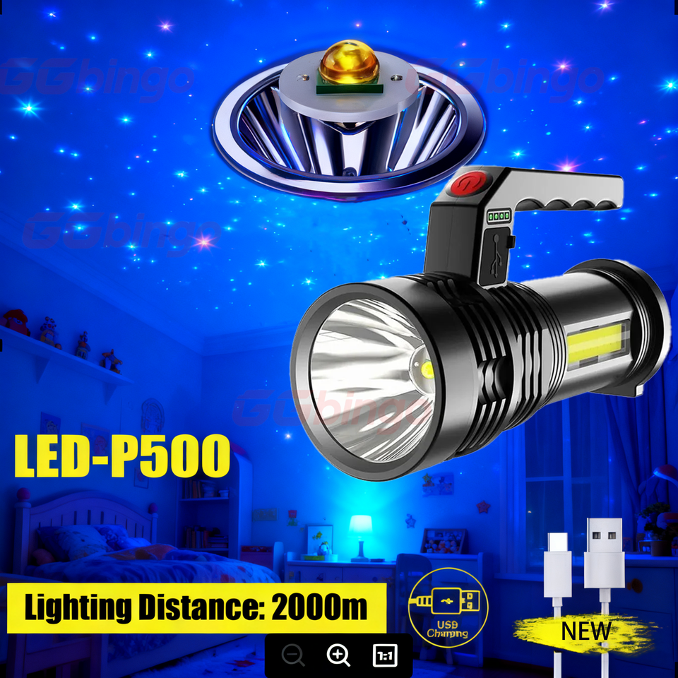  Super Bright 99000000LM LED Flashlight Portable Long Distance Waterproof Torch for Fishing Hunting Camping 