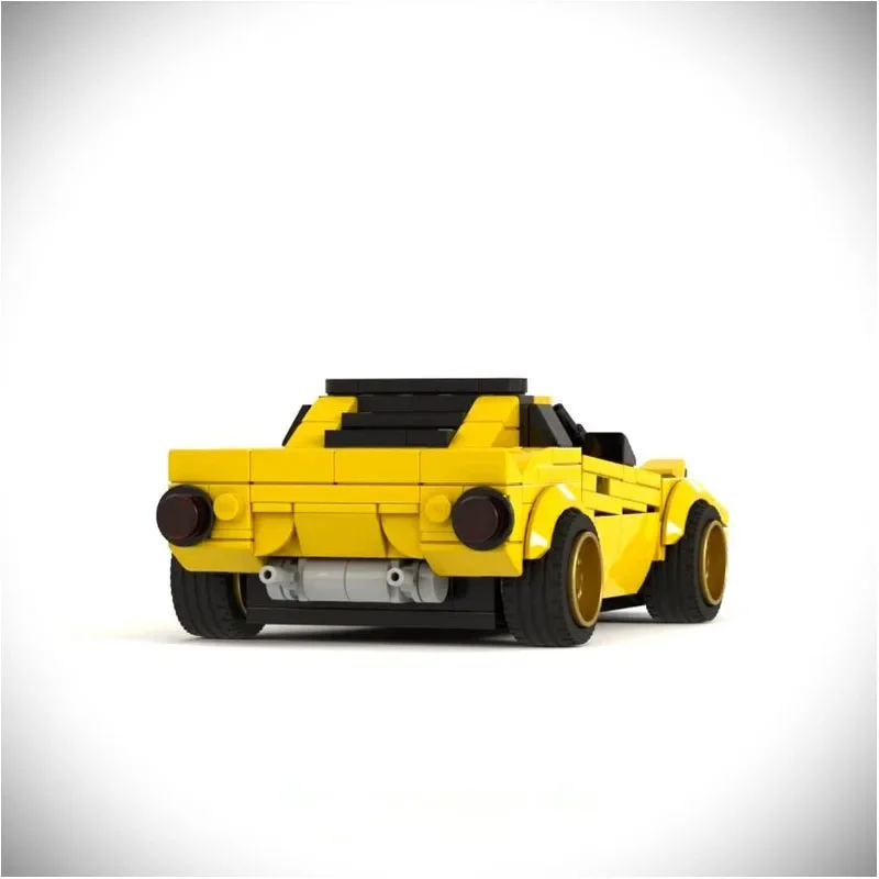 MOC-188344 Nouveau Jaune Petit sourire voiture Nuit De Course Modèle 346 Pièces MOC Creative Garçon Enfants Anniversaire décennie s De Construction Jouet Cadeau