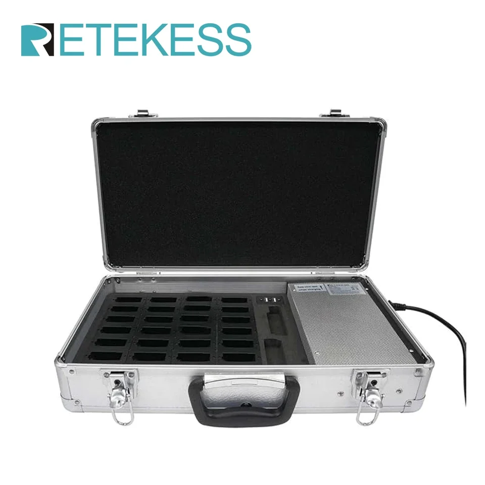 RETEKESS Tour Guide System TT030 28 Slots Charging Case  for TT126R 2 slots for transmitters and 26 slots for receivers  meeting