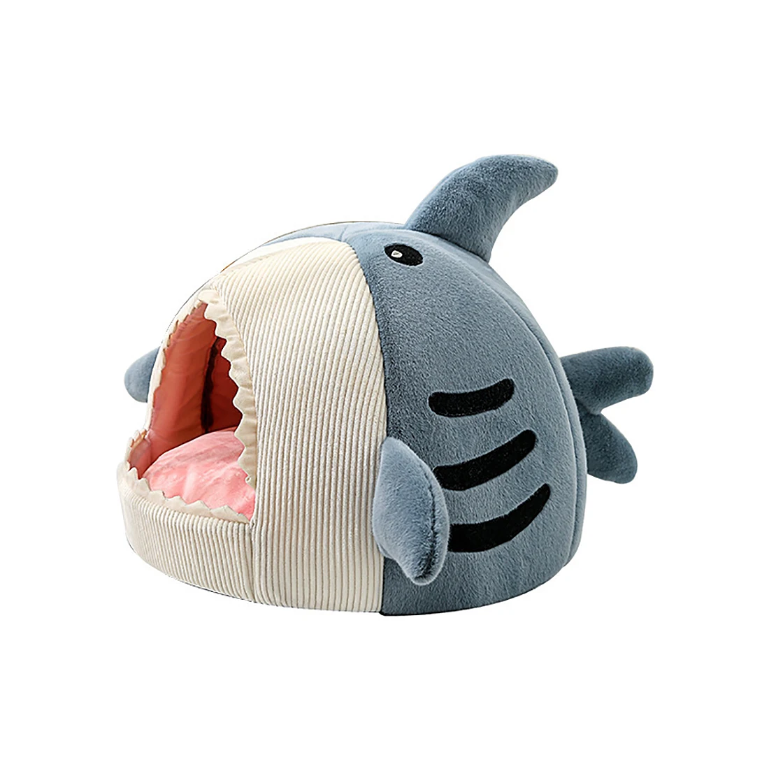 Cat Bed House Dog Kennel Cartoon Shark Warm Plush Kitten Cushion Basket Tent Puppy Cave Nest Mat Bag Creative Indoor Pet Supplie