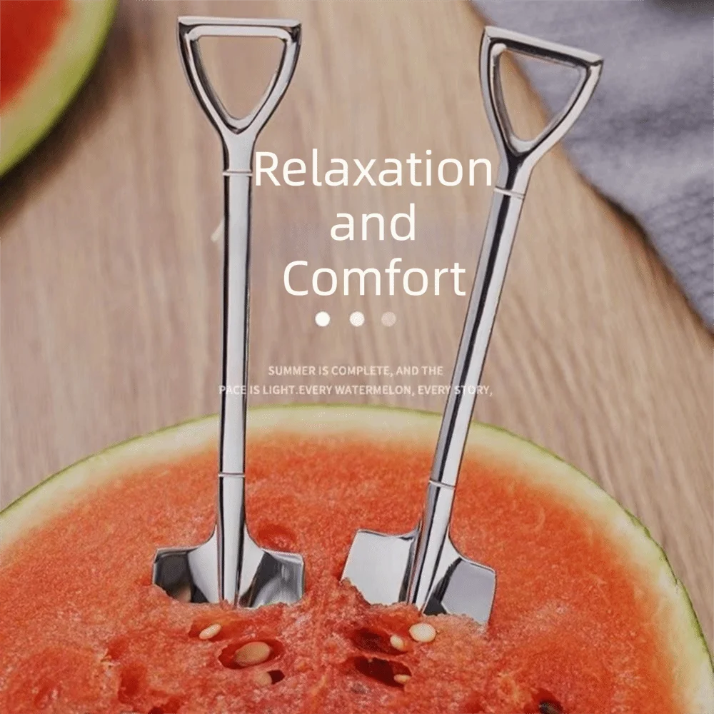 

10Pcs Shaped Spoon Stainless Steel Dessert Spoon Mini Square Head Watermelon Spoon Point Tip Cute Shovel Spoon Tea Time