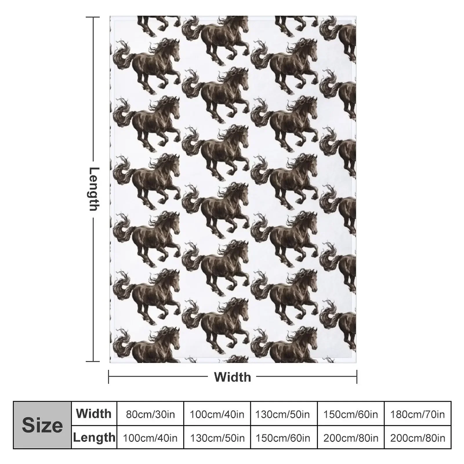 Friesian horse Throw Blanket Heavy Thin Blankets