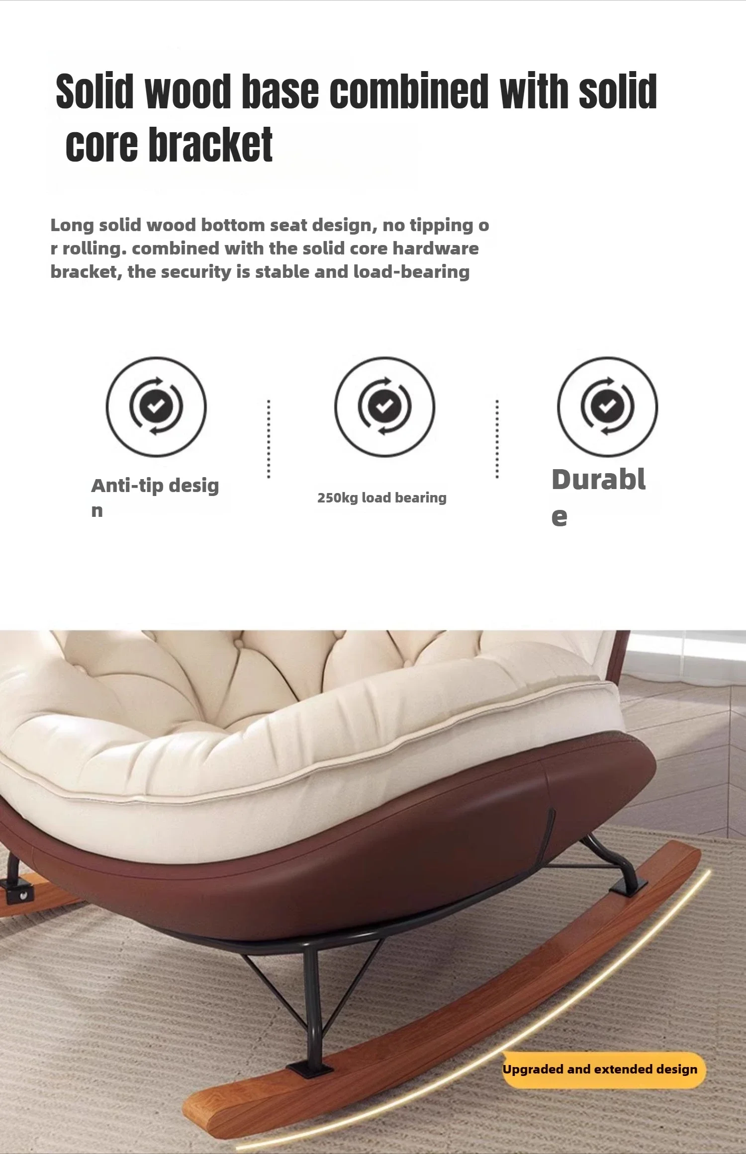 Living Room Lazy Sofa Rocking Chair Can Lie Down or Sleep in Bedroom Single Lounge Chair Home Balcony Leisure Chair