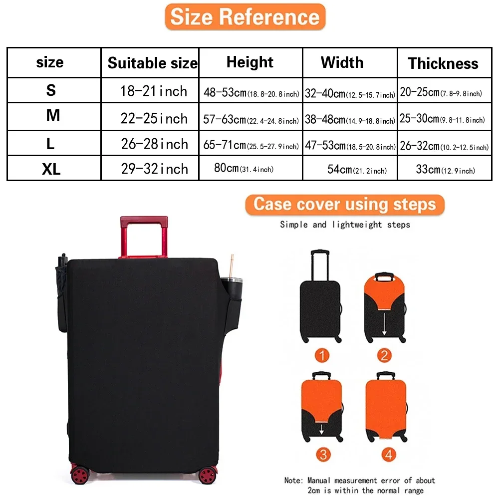 Luggage Cover Bag Protection Travel Accessories Baggage Case Elastic Dust Covers Thickened Wear-resistant Multi Pocket Phrase