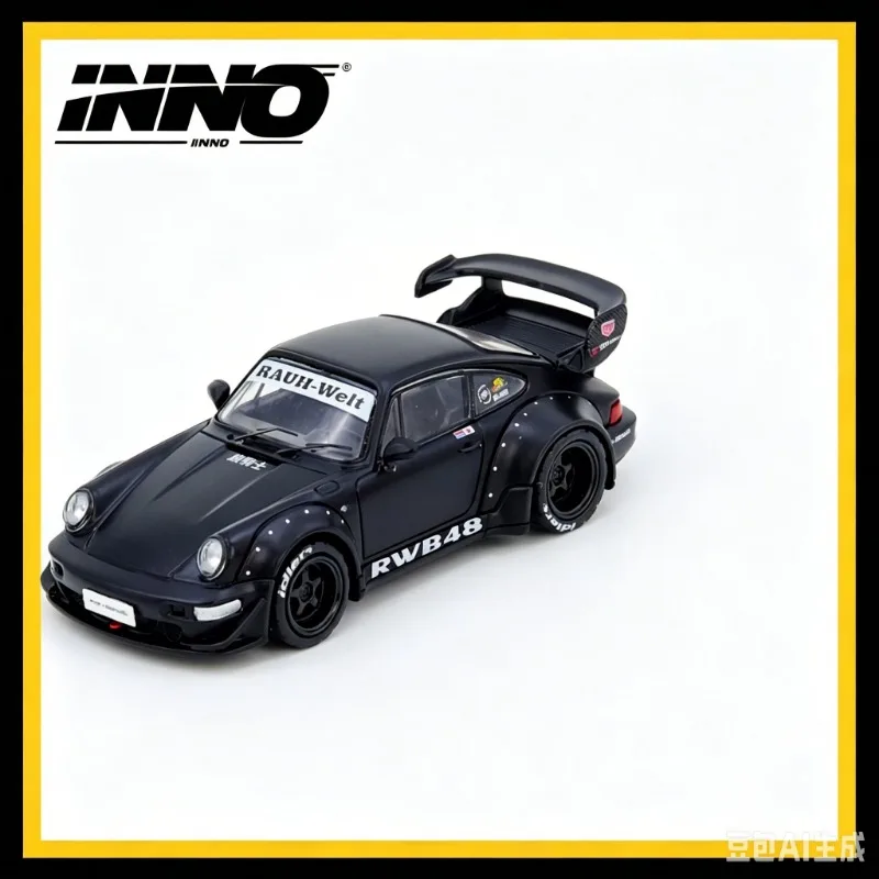 

INNO 1:6 RWB 964 Black Matt Matte Black Alloy Car Model Adult Collectibles, Static Ornament, Festival Creative Gift, Male Gift.