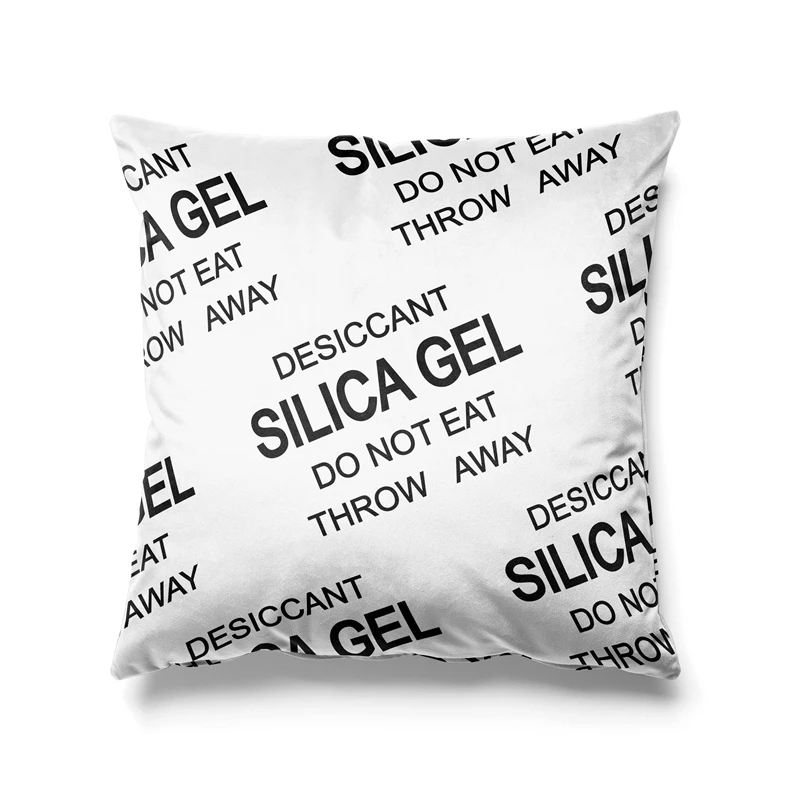 Aertemisi Set of 4 Desiccant Silica Gel Do Not Eat Throw Away Square Throw Pillow Cushion Covers Cases Pillowcases 45cm x 45cm