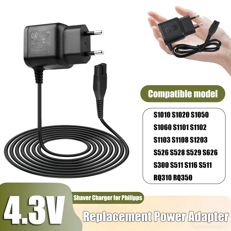 4.3V 70mA A00390 Replacement Shaver Charger for Oneblade MG BT QP2520 QP2620 QP2510 MG3740 MG3730 MG3720 MG5720 MG5730 BT3206