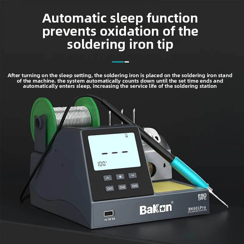 Bakon BK601 PRO Soldering Station Compatible Soldering Iron Tip 210/245/115 Control Temperature Lead-free Electronic Repair Tool