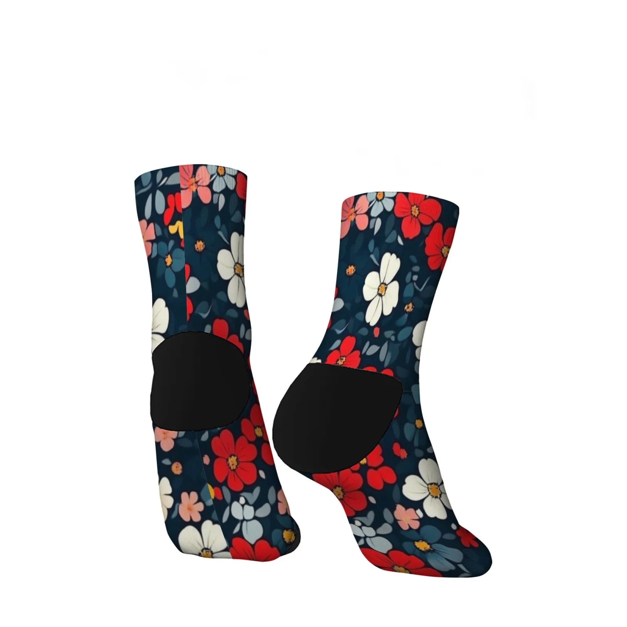 Короткие носки в цветочном стиле в стиле ретро, удобные повседневные носки из смеси полиэстера для женщин и мужчин, унисекс, мягкие, легкие, модные