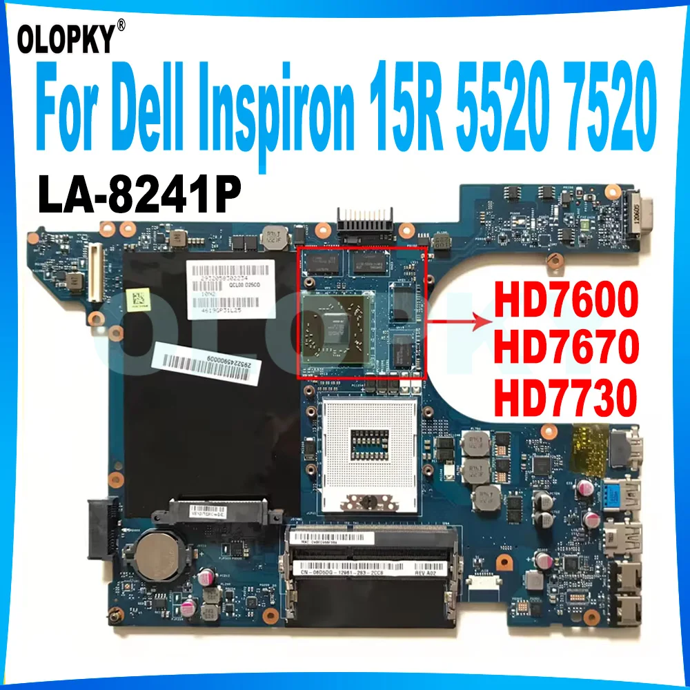 placa mae qcl00 la8241p para dell inspiron 15r 5520 7520 placa mae portatil com hd7600 hd7670 hd7730 1gb gpu totalmente testado 01