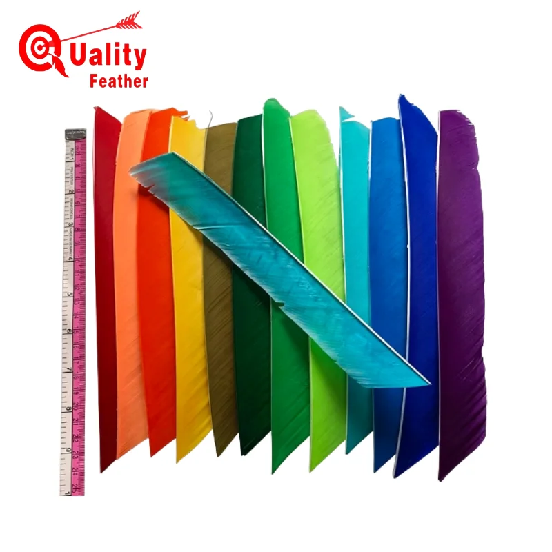 50Pcs LAIXING Fletching Arrow Feathers Multicolor Full length Real Turkey Feather NO Cut