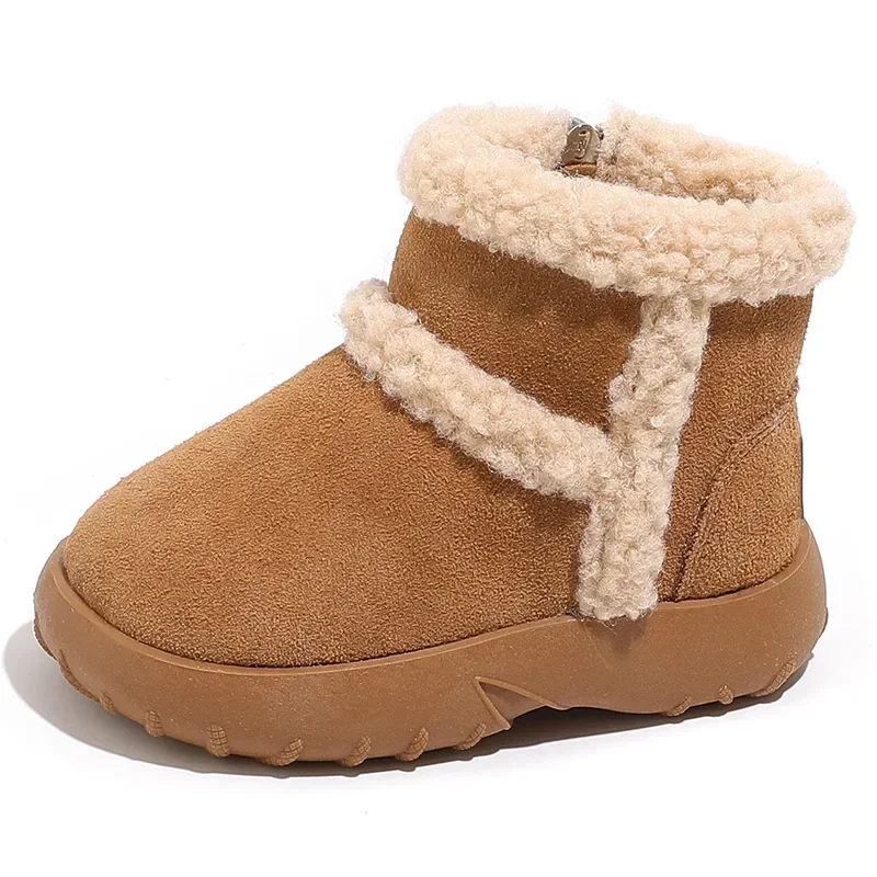 Baby Snowboots Pluche Warme Winter Kinderen Casual Schoenen 2024 Nieuwe Zachte Zolen Korte Laarzen Comfortabele Meisjes Katoenen Schoenen