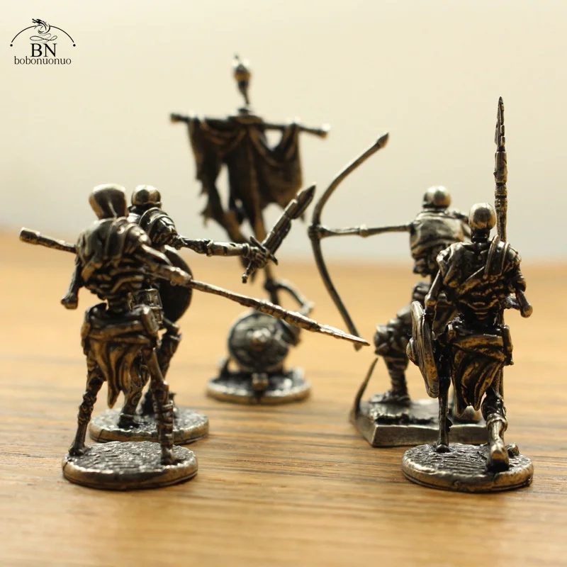 War Chess Table Game Ornaments Decorations Crafts Copper Undead Skeleton Soldiers Dolls Army Legion Model Toy Figurine Miniature