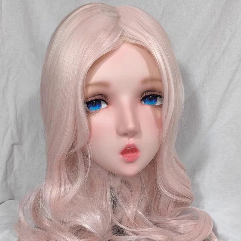 

Customize Half Head Sweet Girl Resin Crossdress Japanese Cartoon Anime Female Cosplay OR Kigurumi Doll Mask Drag Queen