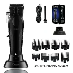 Kemei-cortadora de pelo profesional para hombre, máquina de corte de pelo con cargador de asiento, KM-2296