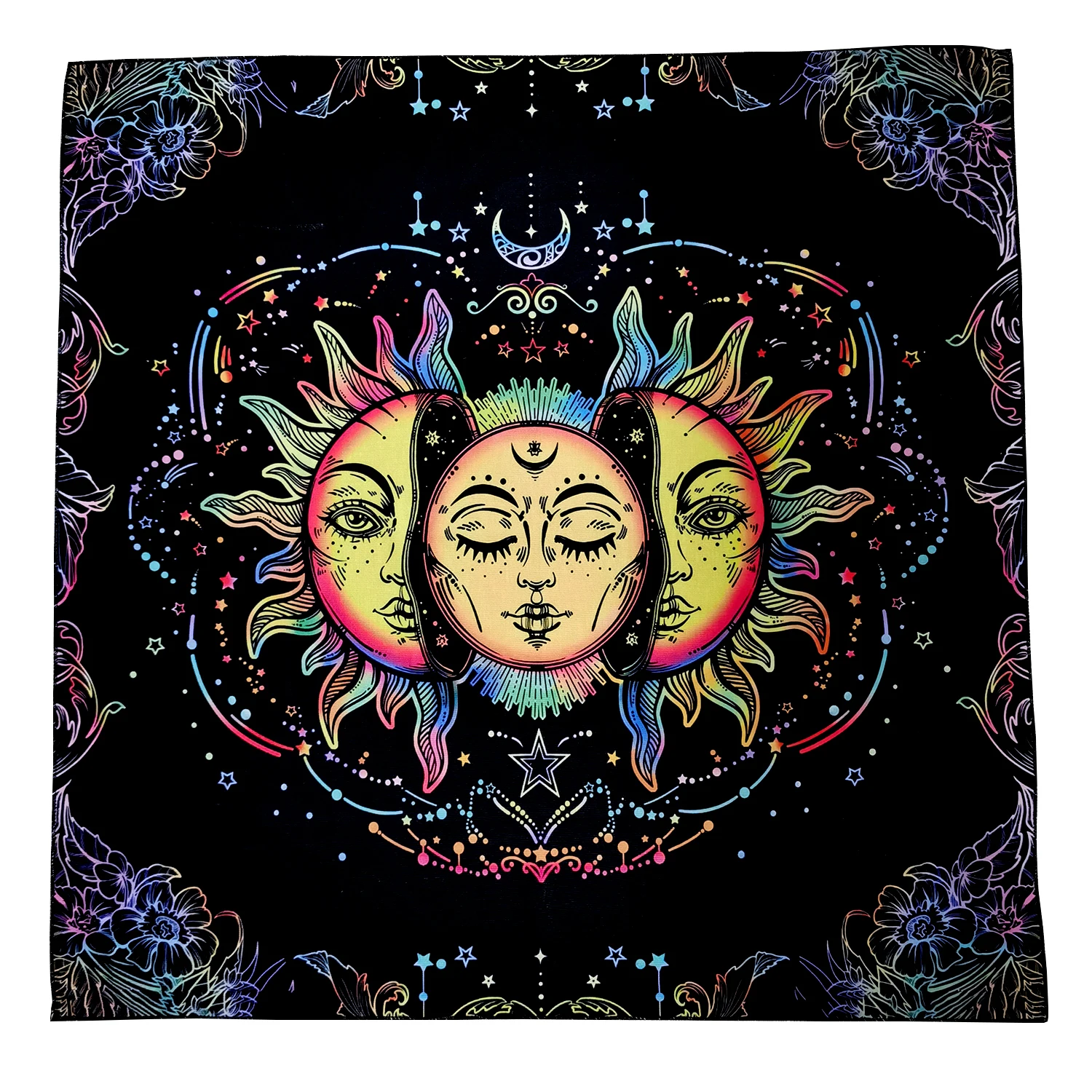 (Free Bag)1pc 29x29In Altar Tarot Card Tablecloth Sun Divination Tarots Game Tablecloth Board Playing Card Mat Velvet Tarots Bag
