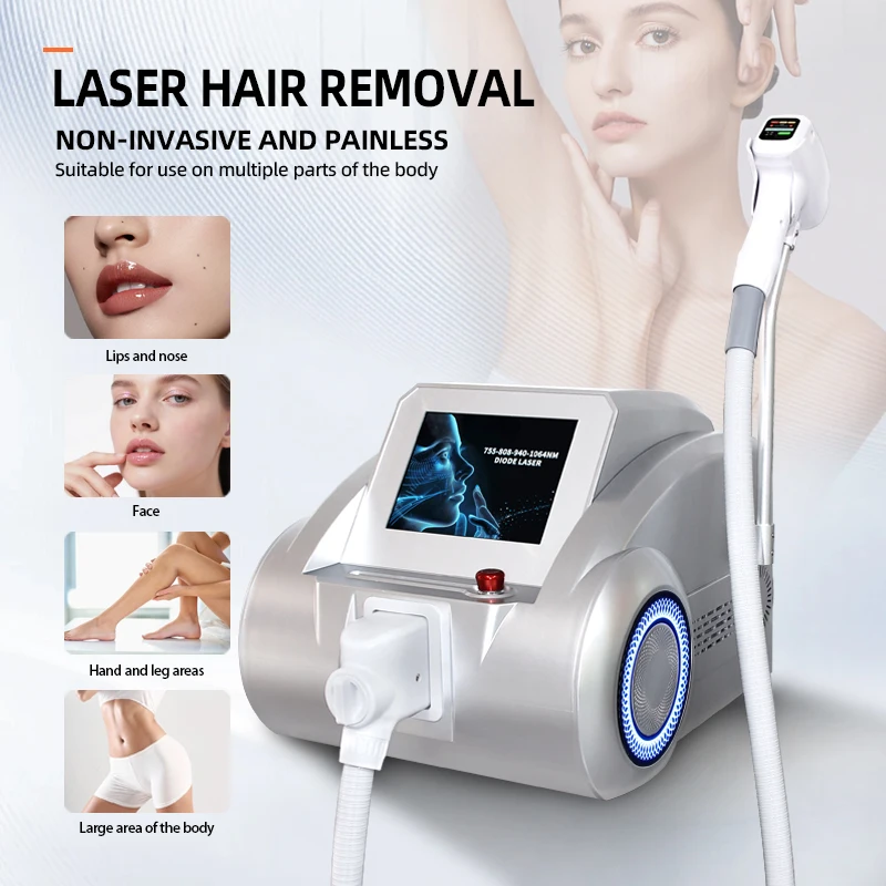 Factory Price Ice Titanium Diode Laser Hair Removal Machine 4 Wave 808nm 755nm 940nm 1064nm Alexandrite Hair Removal Laser Devic