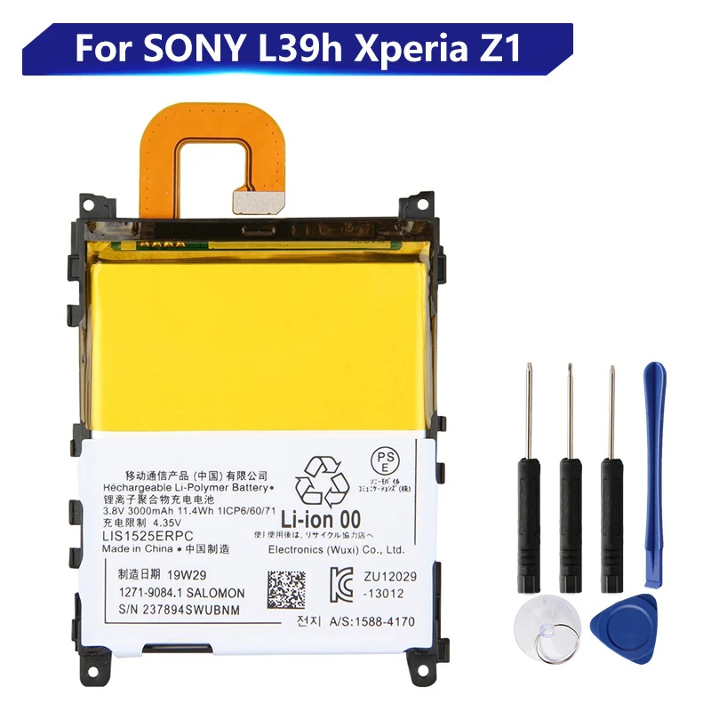 

Сменная батарея для SONY L39h Xperia Z1 Honami SO-01F C6902 C6903 LIS1525ERPC, Новая батарея для телефона 3000 мАч