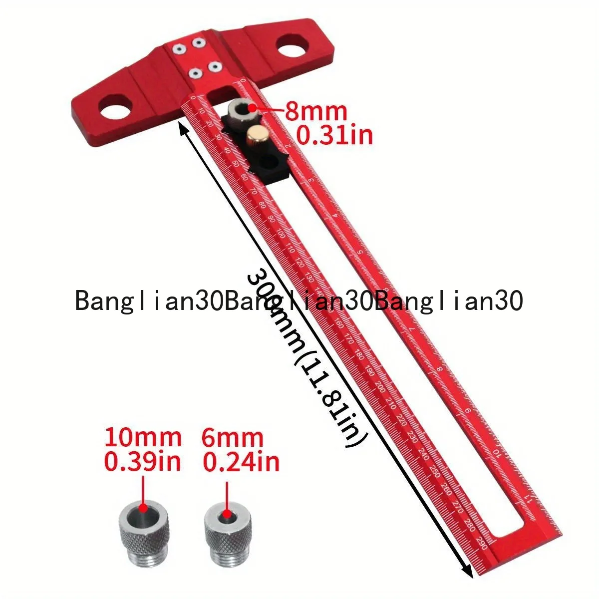 

Woodworking 2-in-1 Type Angle T-shaped Scribing Metric Metric Multi-functional Activity Marker Square Ruler