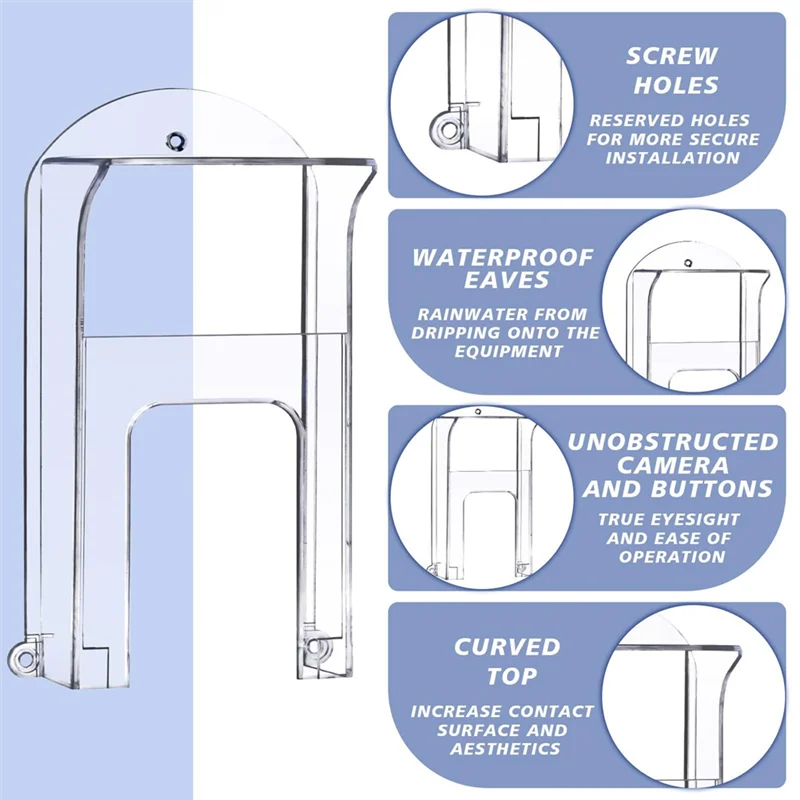 AB15-2Pcs timbre de plástico transparente cubierta para lluvia timbre Protector impermeable timbre para anillo 1/2/3/4/Pro/Pro 2/Wyze