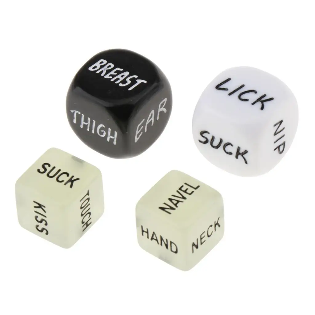 4pcs Novelty Love Dice Glow in a Dark Gift for Men Boyfriend Cheeky Anniversary Present Naughty Fun Bedroom Games Toys