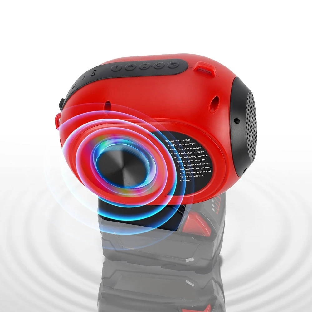 

Wireless Bluetooth Speaker Compatible with For Makita/Bosch/DeWalt/Milwaukee 18/20V Battery Supports TWS Pairing for Home Party
