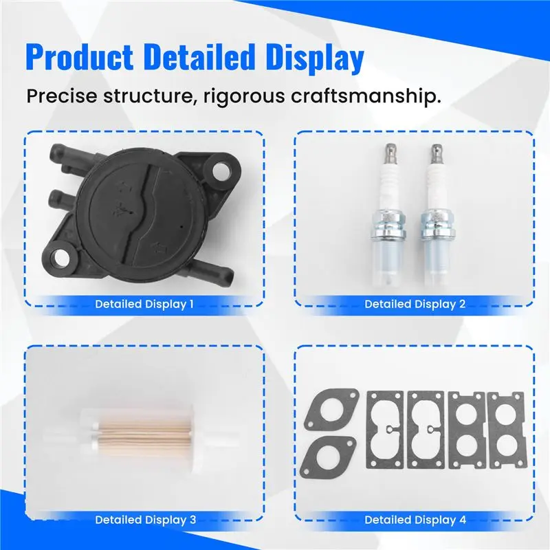 Professional Carburetor W/Fuel Pump Filter & Spark Plugs Kit For Honda GX630 GX630R GX660 GX690 16100-Z9E-033 16100-Z9E-023