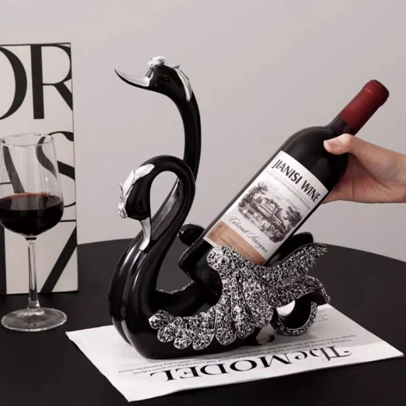 

Легкая роскошная стойка для красного вина, креативный черный лебедь, орнамент, обеденный стол, держатели для вина, подставка для красного вина, украшение полки для бутылки красного вина