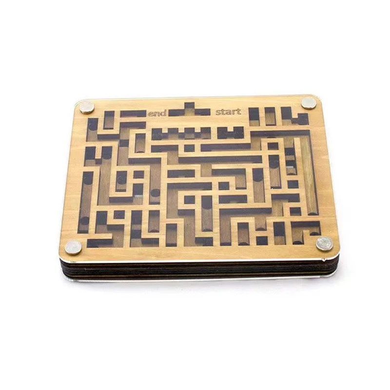 

Two Layers Wooden Labyrinth IQ Challenge Games Maze Puzzle Brain Teasers Educational Toys Juegos De Inteligencia Para Niños