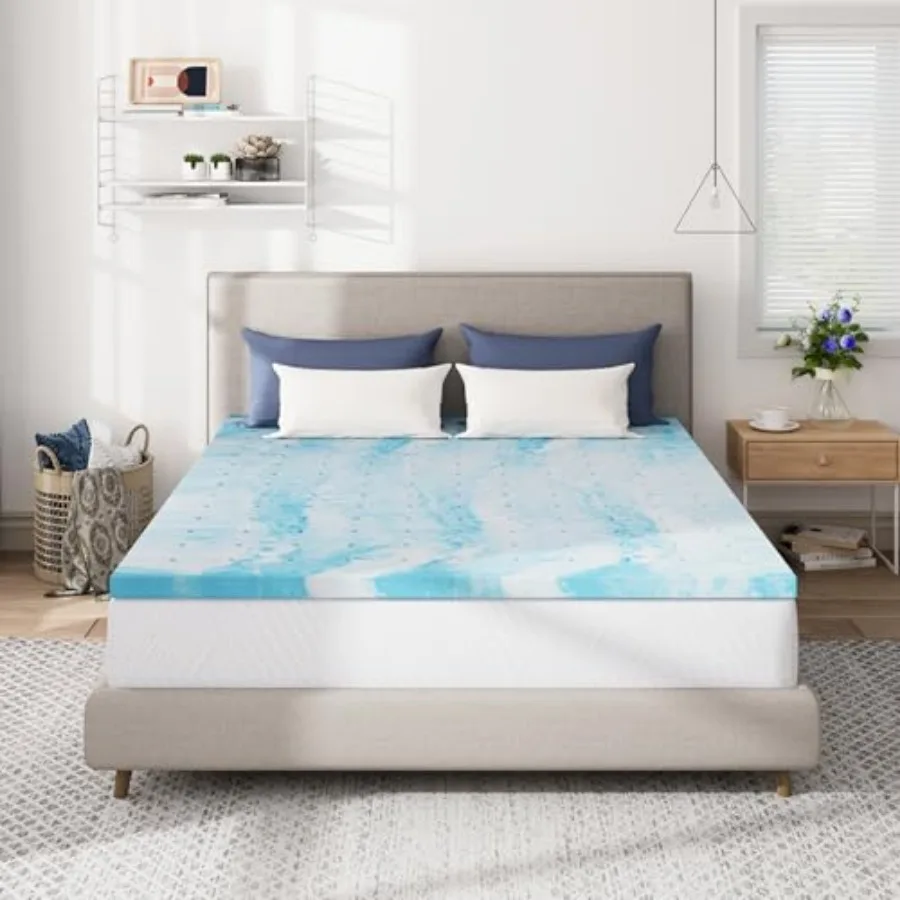 Memory Foam Mattress Topper Gel Infused Memory Foam Bed Topper for Pressure Relief and Deep Sleep Cooling Gel Infused Mattress