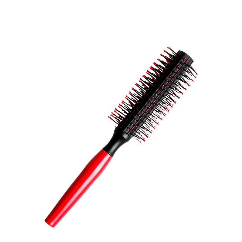Cepillo redondo de plástico profesional en espiral, rodillo Quiff, peine para pelo rizado, masajeador de peinado, cepillo para el pelo, salón de peluquería, peine de peluquero