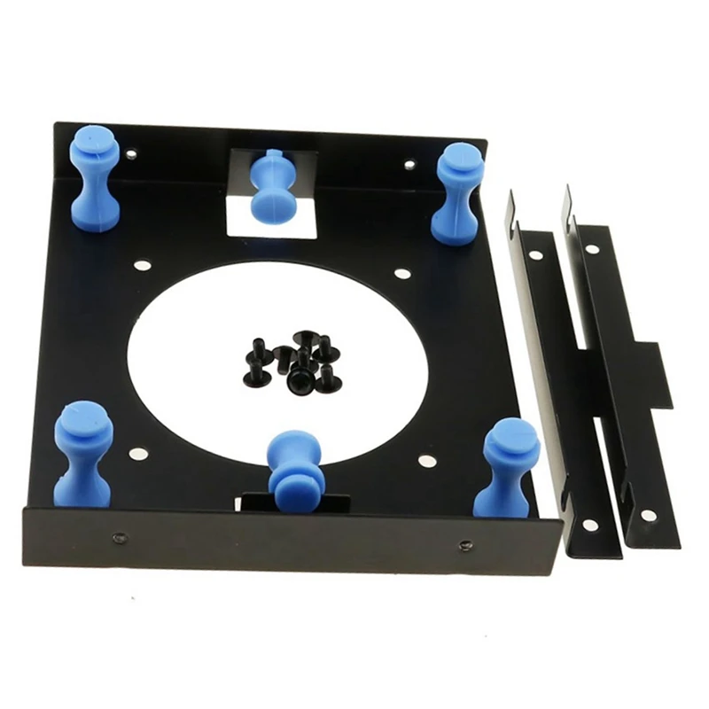 Logam hitam Shock-Proof 3.5 inci Hard Disk ke 5.25 inci DVD ROM Bay Mounting Adapter