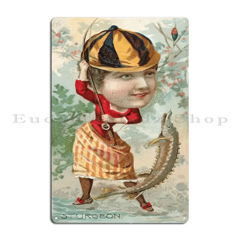 Sturgeon From The Series Fishers And Fish Metal Signs Mural Character Cinema Create Club Tin Sign Poster