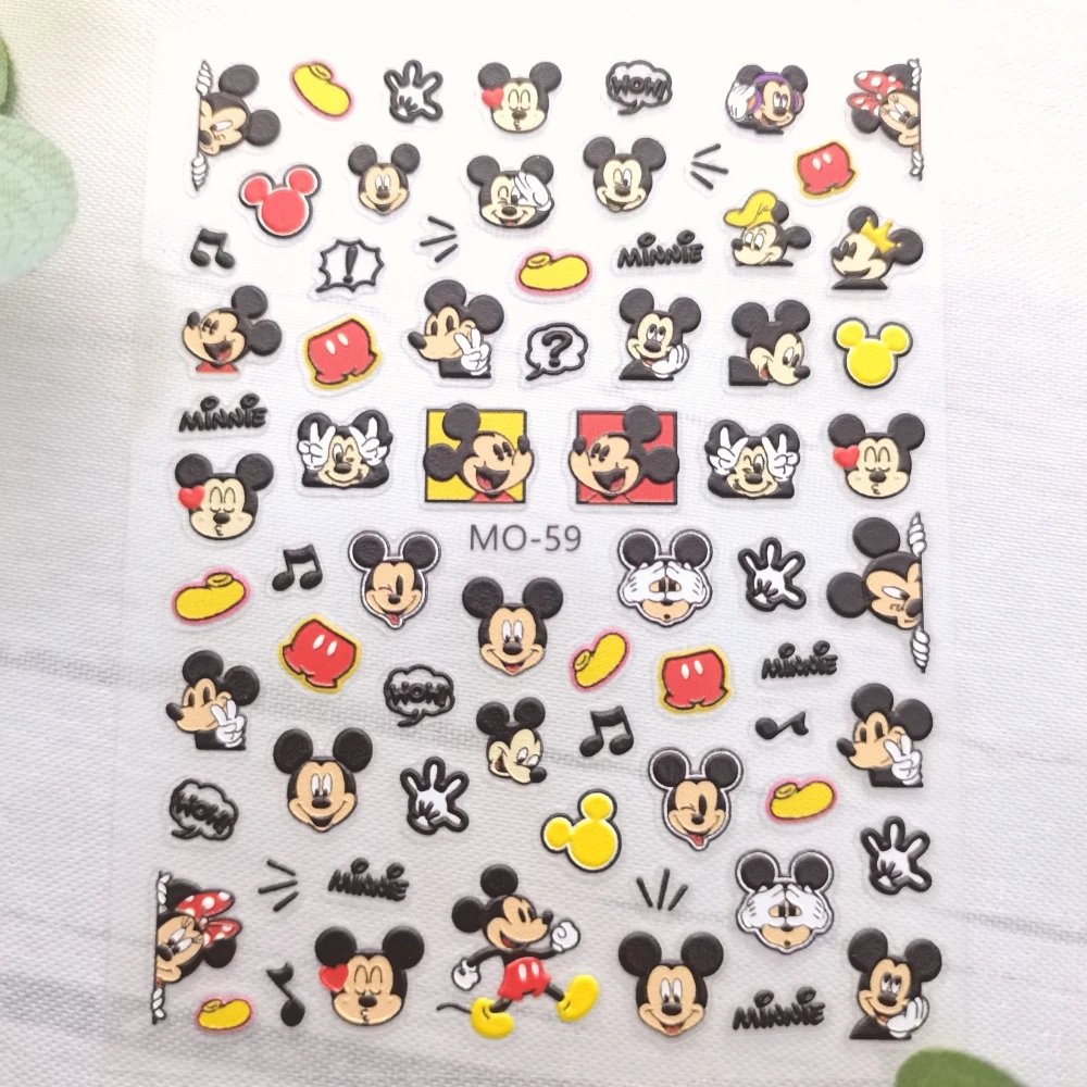 1 Vel Mickey Minnie Mouse Disney Nieuwe 5d Reliëf Nail Art Stickers Nagel Stickers Voor Manicure Fashion Design Diy Happy Accessoires