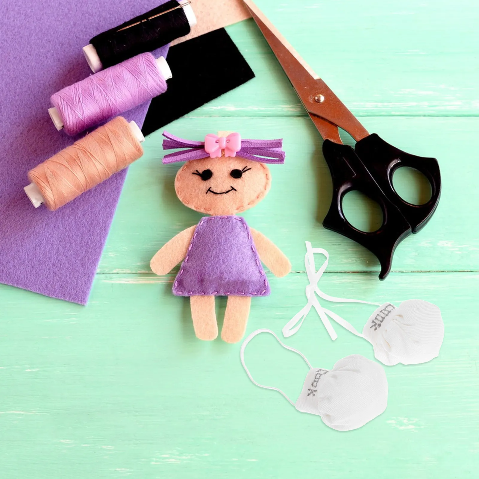 2 個ミニチュアシェフ帽子小さなクッキングキャップかわいいクマのドレスアップぬいぐるみキッチンドールハウスアクセサリーロールプレイ用