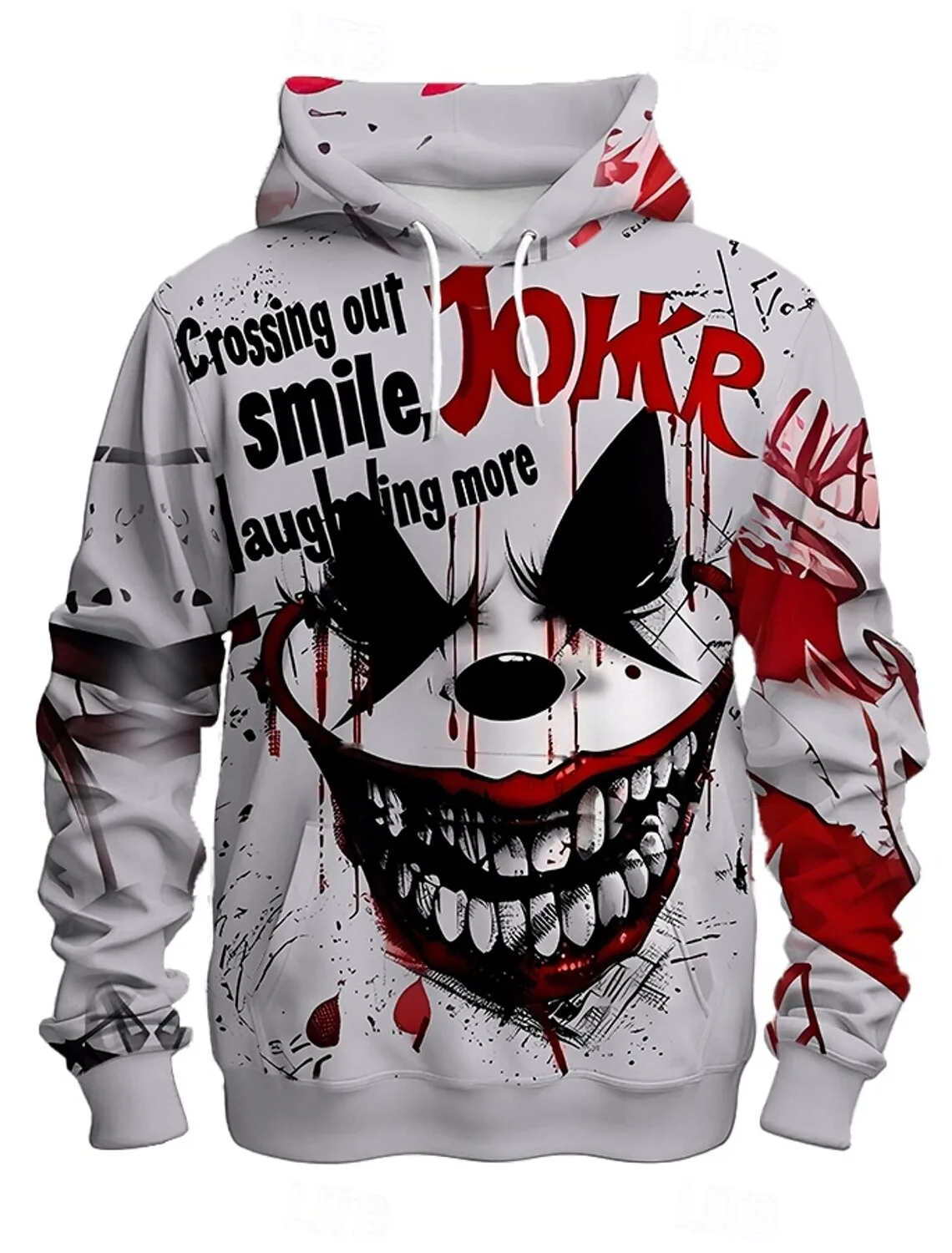 

Men's expression Hoodies Sweatshirt Fashion Long Sleeve Crew Neck 3D Print Party Holiday Streetwear White Drawstring Fall Hoodie