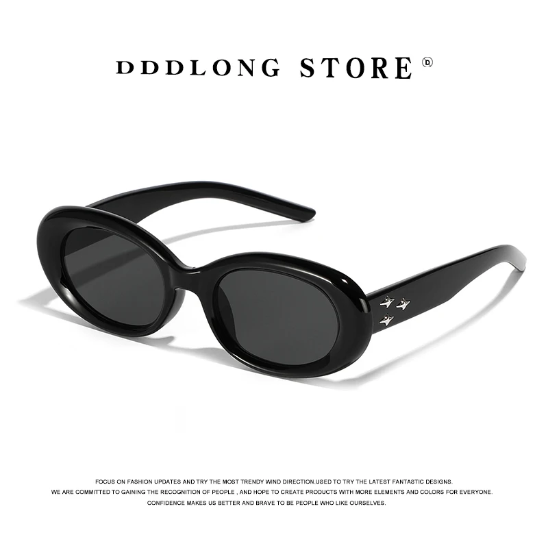 DDDLONG Retro Fashion Oval Sunglasses Women Men Sun Glasses Classic Vintage UV400 Outdoor Shades D291