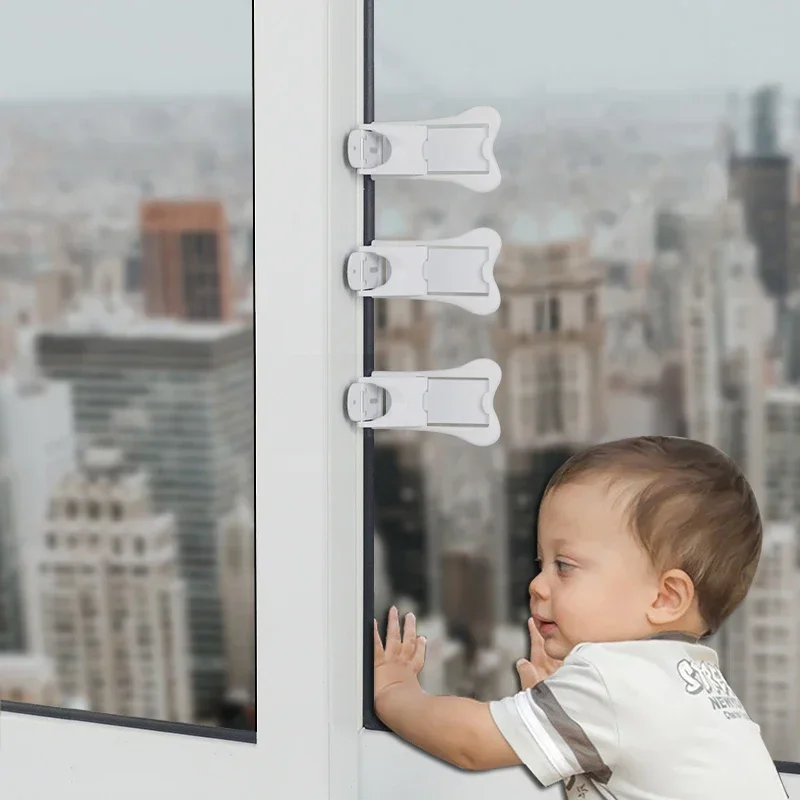 1pc Baby Lock sicurezza farfalla serrature scorrevoli porta scorrevole serratura di protezione della finestra armadio Anti-pizzico chiusura protezione del bambino