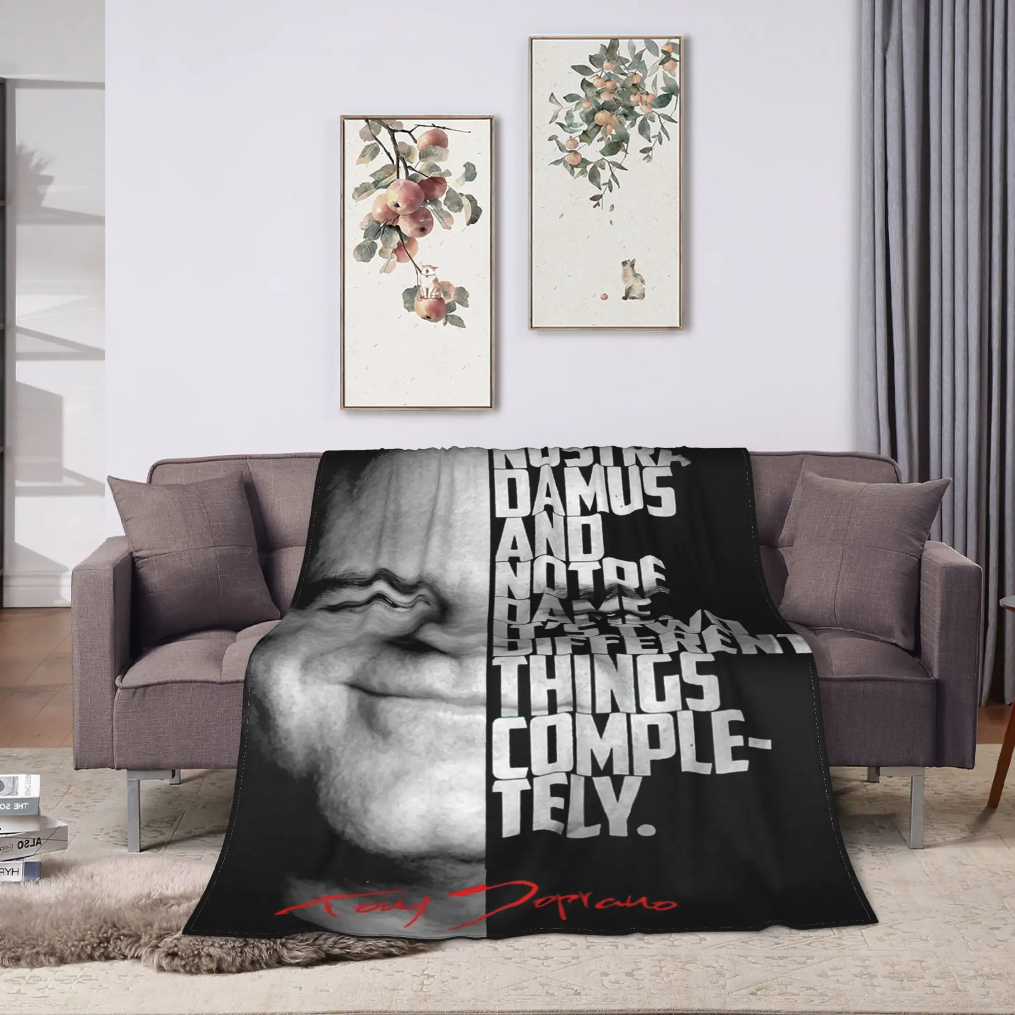 Tony Soprano Tv Show Quote Flannel Blanket  Warm Soft Throw Blanket for Couch Chair Travel Office Funny Bedspread Sofa Bed Cover