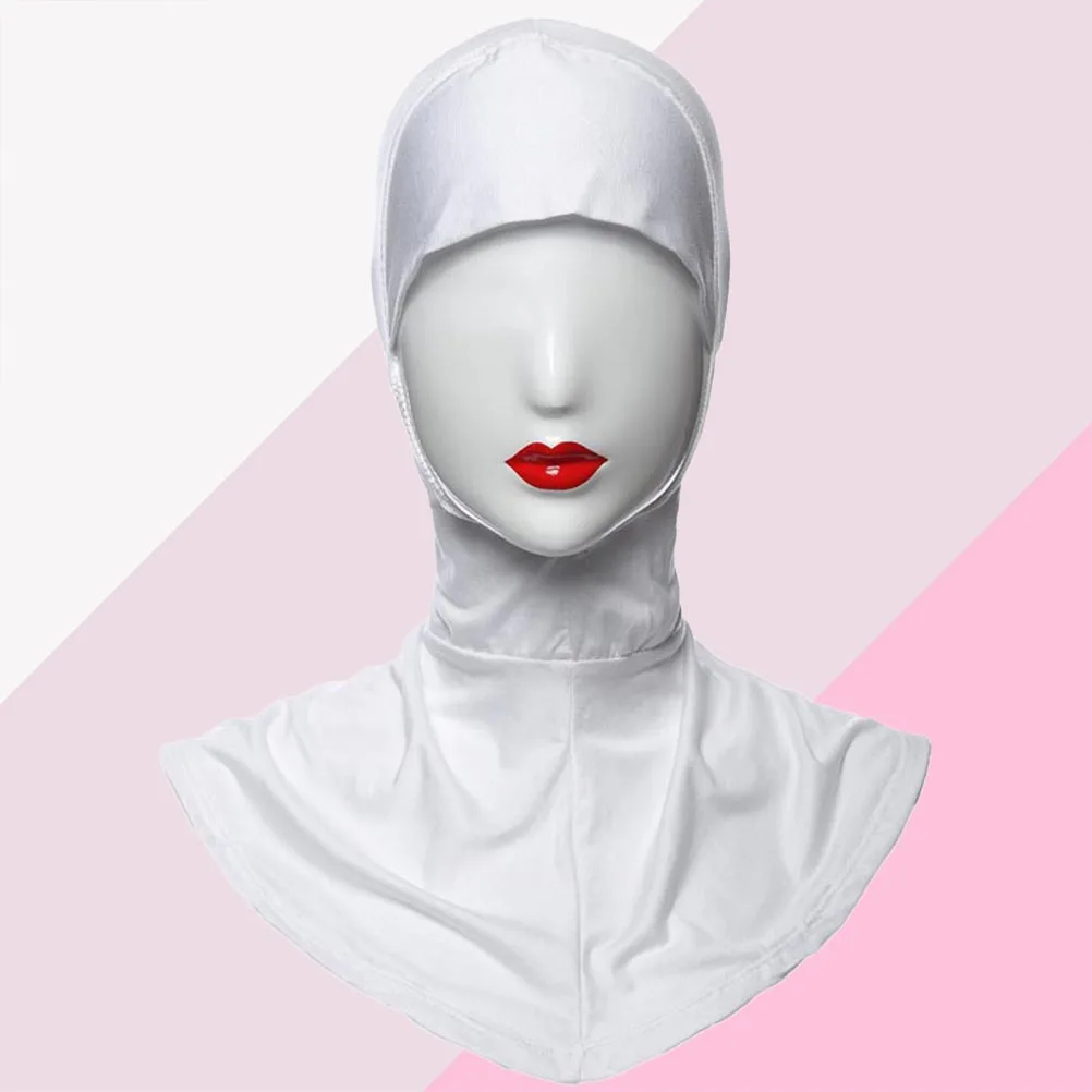 Regulowany damski hidżab modalny 43x45 cm, biały, wewnętrzny szal na głowę, chusta, bandana na Ramadan, letni szalik, islamski prezent.