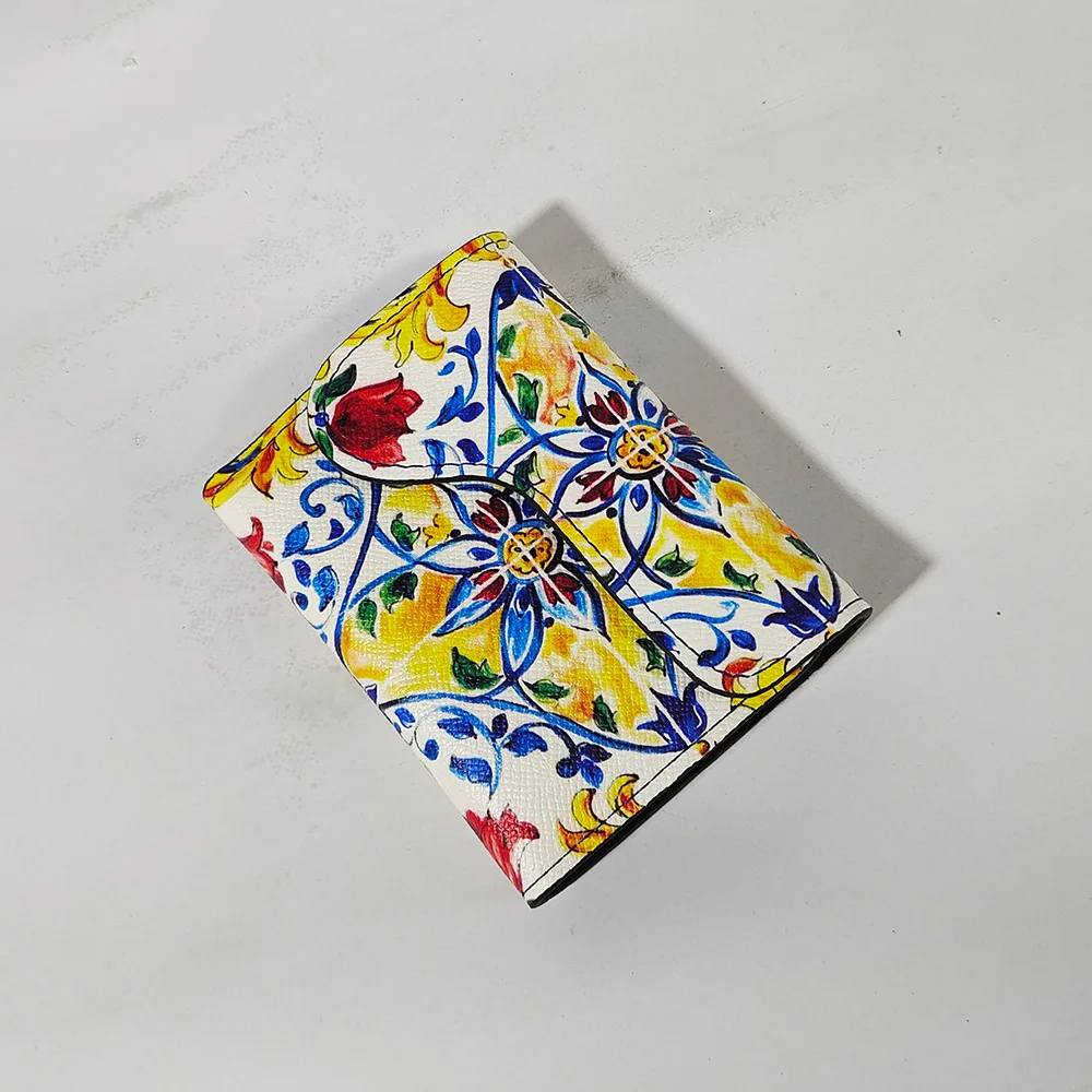 Wallet women\'s short simple and versatile atmosphere microfiber three-fold multi-card soft cowhide wallet multi-function card pa