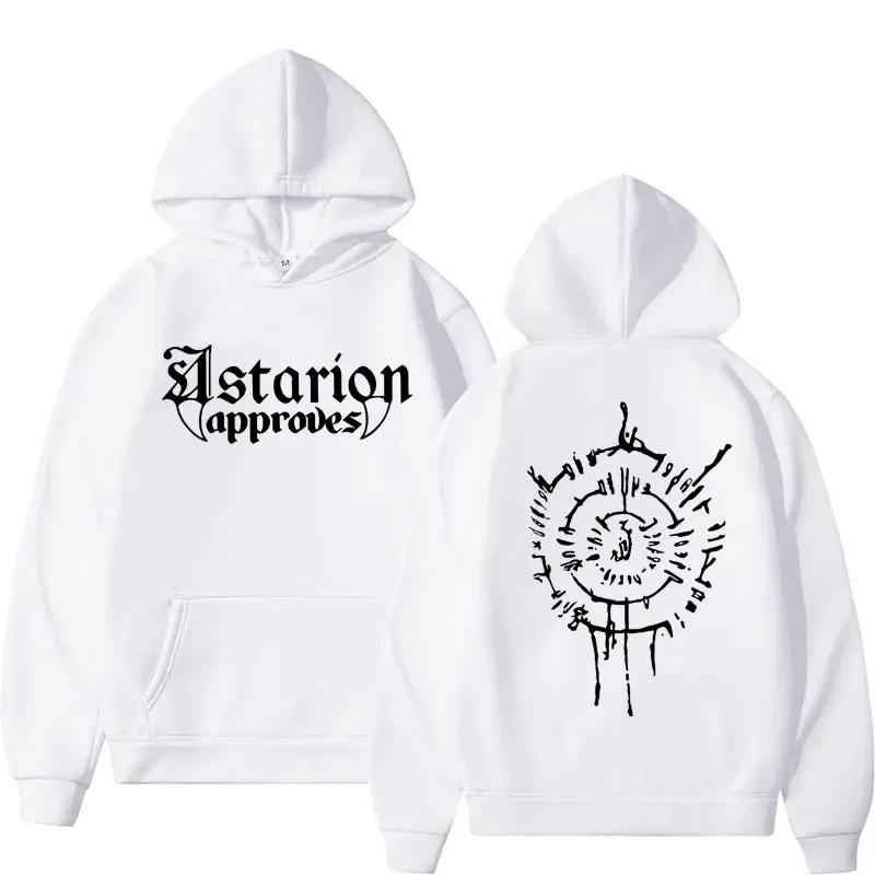 Astarion Approves Graphic Hoodies Men Women Casual Harajuku Fashion Oversized Sweatshirt Pullover Baldurs Gate 3 Fan Streetwear