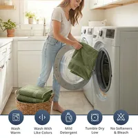16 Piece 100% Cotton Towel Set, Soft Absorbent Quick Dry Bathroom Towels for Home Use 2