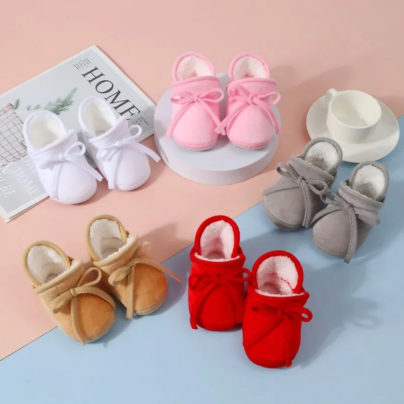 Winter Warm Newborn Booties Baby Socks Shoes Girl Cute Toddler Prewalkers Soft Anti-slip Infant Newborn Crib Crawl Boys Shoes