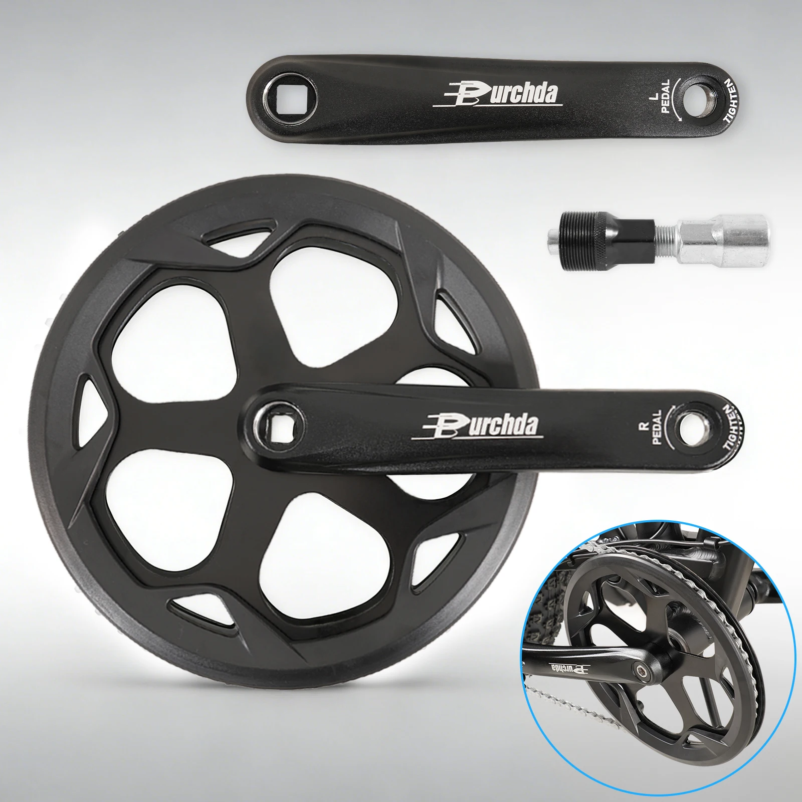 

Комплект шатунов для велосипеда 170 мм, квадратный конусный шатун, с двойной звездочкой 48T/52T, для шоссейных и горных велосипедов, из алюминиевого сплава