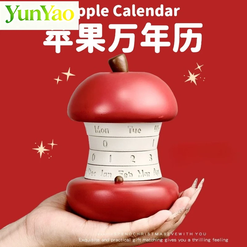 

Apple Core Perpetual Calendar, Unique Desk Decor & Practical Gift for Birthday Christmas