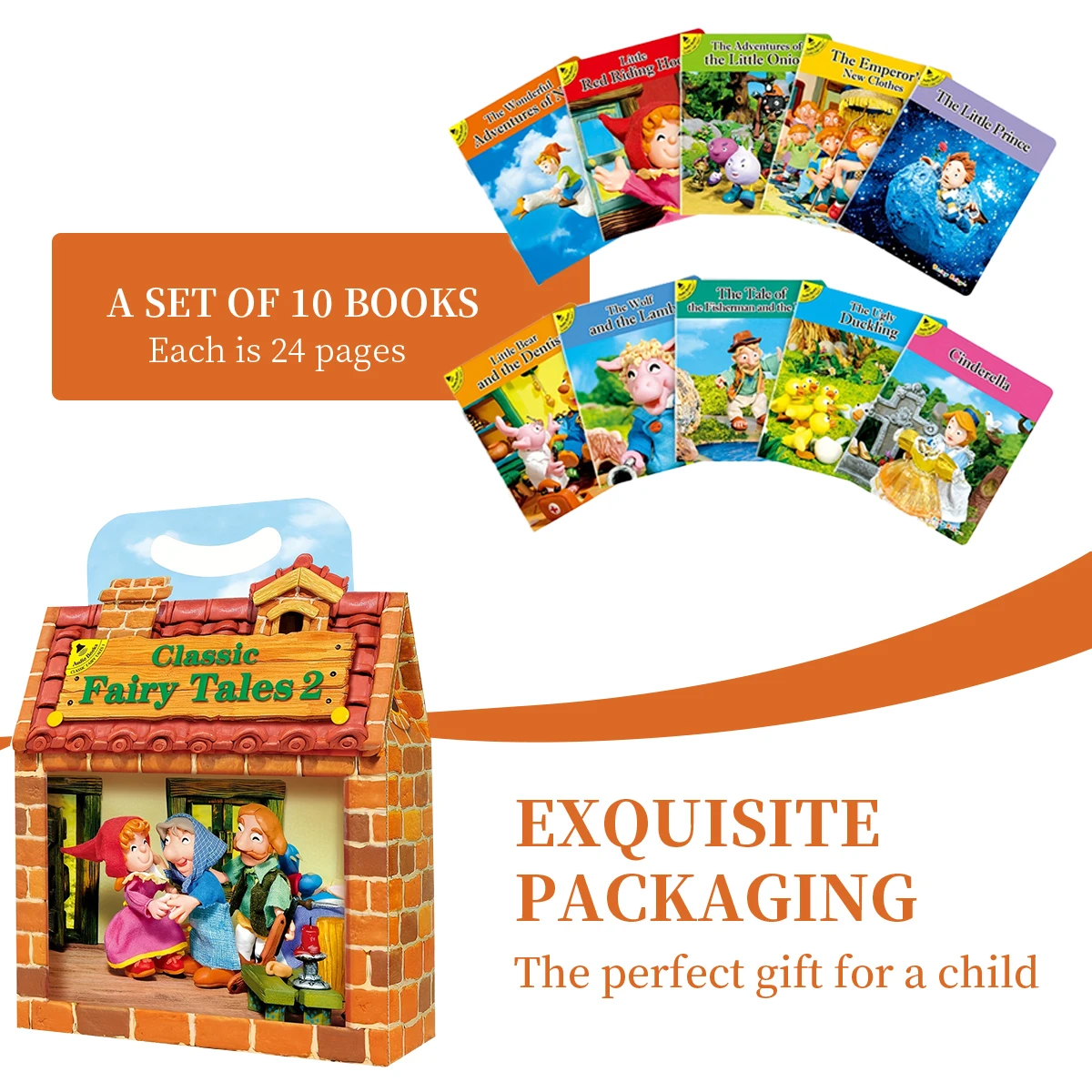 Set of 10 English Storybooks: Enhance Baby's Imagination, Gift Box Option, Ages 0-3, Early Learning